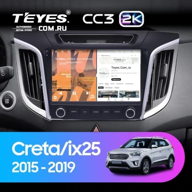 Штатная магнитола Teyes CC3 2K 4/64 Hyundai Creta 1 (2015-2019) с кнопками