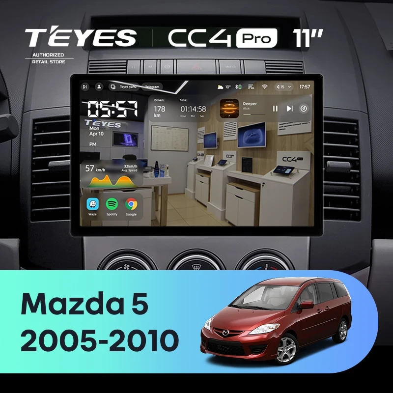 Штатная магнитола Teyes CC4 Pro 8/128 Mazda 5 2 CR (2005-2010) (11")