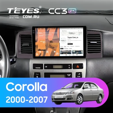 Штатная магнитола Teyes CC3 2K 6/128 Toyota Corolla 120 (2000-2007) (коричневая) F1
