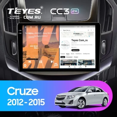 Штатная магнитола Teyes CC3 2K 4/32 Chevrolet Cruze J300 J308 (2012-2015) F2 (черная)