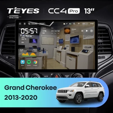 Штатная магнитола Teyes CC4 Pro 8/128 Jeep Grand Cherokee WK2 (2013-2020) F1 (13")
