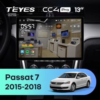 Штатная магнитола Teyes CC4 Pro 12/256 Volkswagen Passat 7 B7 NMS (2015-2018) F2 (13")