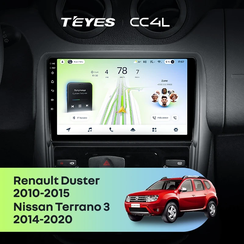 Штатная магнитола Teyes CC4L 4/64 Renault Duster 1 (2010-2015)