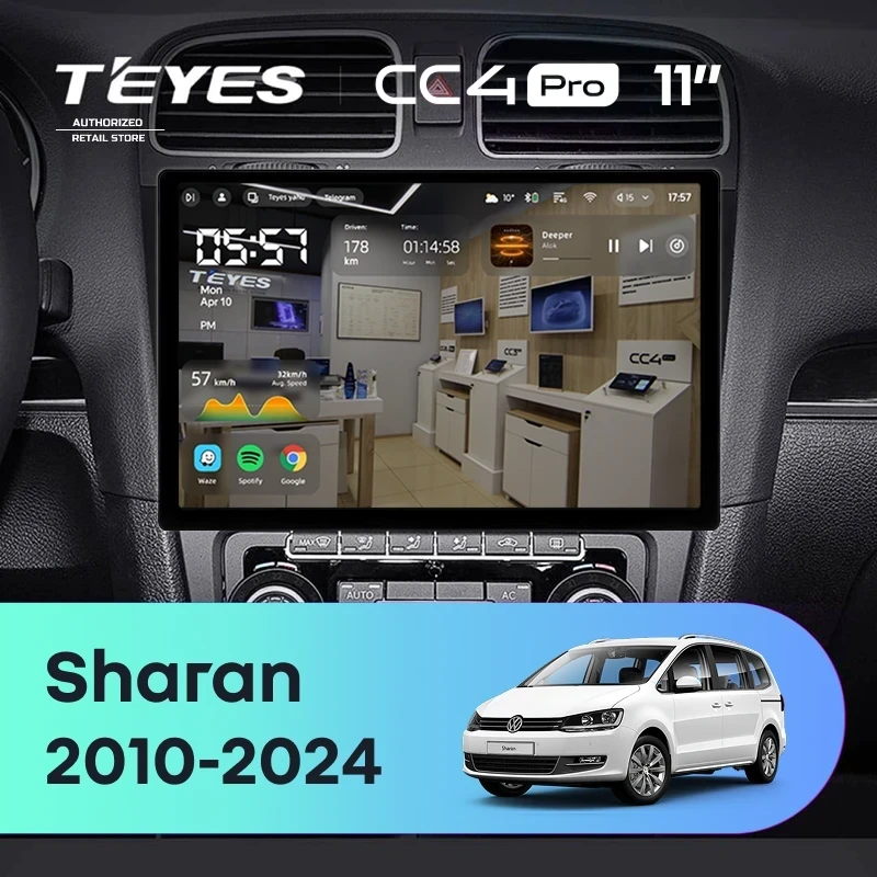 Штатная магнитола Teyes CC4 Pro 8/128 Volkswagen Sharan (2010-2024) (11")