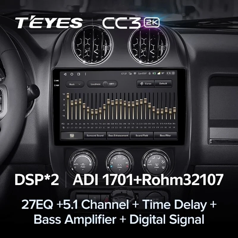 Штатная магнитола Teyes CC3 2K 360 6/128 Jeep Compass 1 MK (2009-2015)