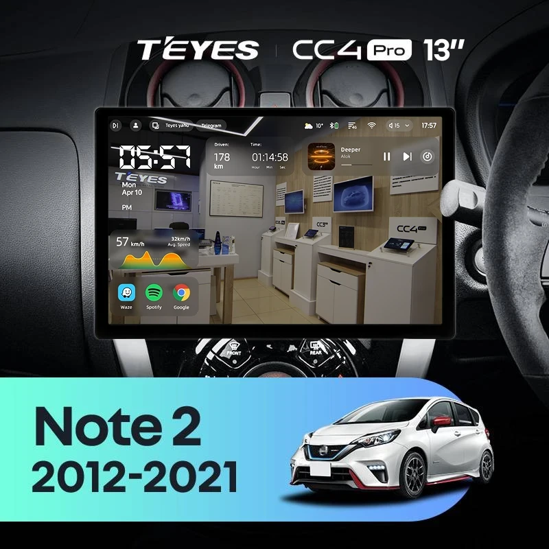 Штатная магнитола Teyes CC4 Pro 8/128 Nissan Note 2 E12 (2012-2021) (13")
