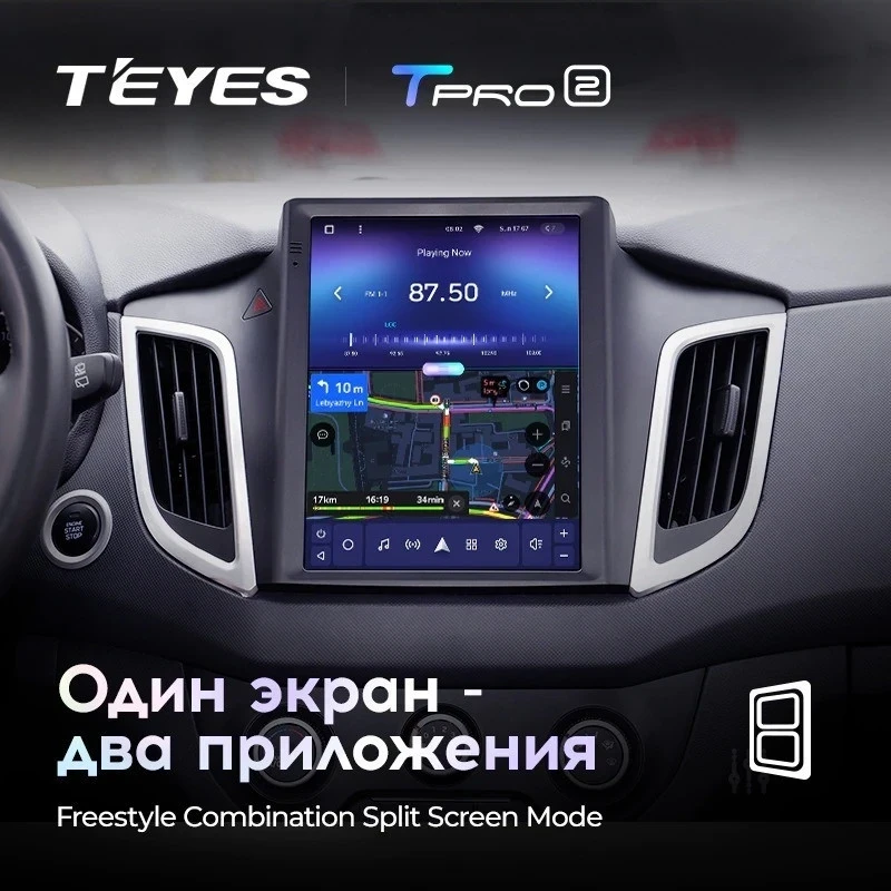 Штатная магнитола Tesla style Teyes TPRO 2 6/128 Hyundai Creta (2015-2019)
