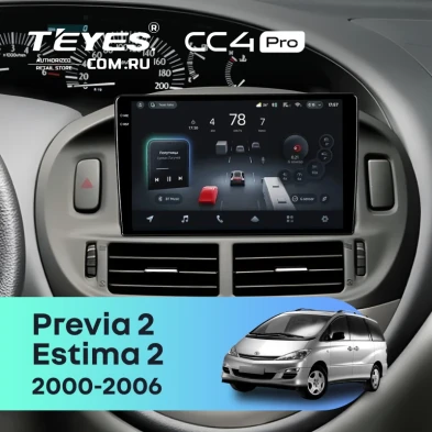 Штатная магнитола Teyes CC4 Pro 12/256 Toyota Previa 2 (2000-2006)