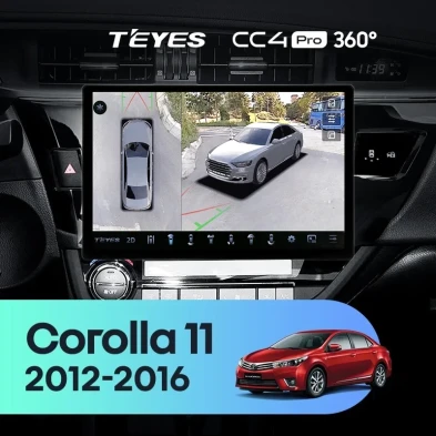Штатная магнитола Teyes CC4 Pro 360 8/128 Toyota Corolla (2012-2016) Тип-B (13")