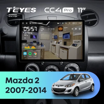 Штатная магнитола Teyes CC4 Pro 12/256 Mazda 2 DE (2007-2014) (11")