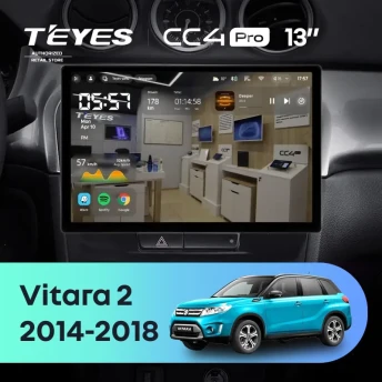 Штатная магнитола Teyes CC4 Pro 8/128 Suzuki Vitara 2 (2014-2018) (13")