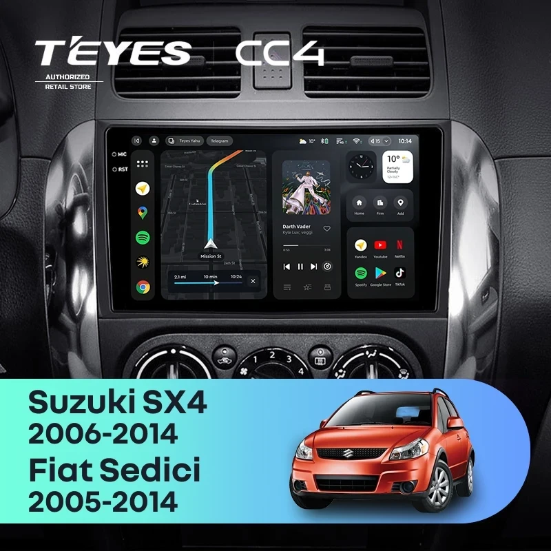 Штатная магнитола Teyes CC4 8/128 Suzuki SX4 1 (2006-2014)