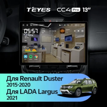 Штатная магнитола Teyes CC4 Pro 12/256 Renault Duster (2015-2020) F2 (13")