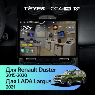 Штатная магнитола Teyes CC4 Pro 12/256 Renault Duster (2015-2020) F2 (13")