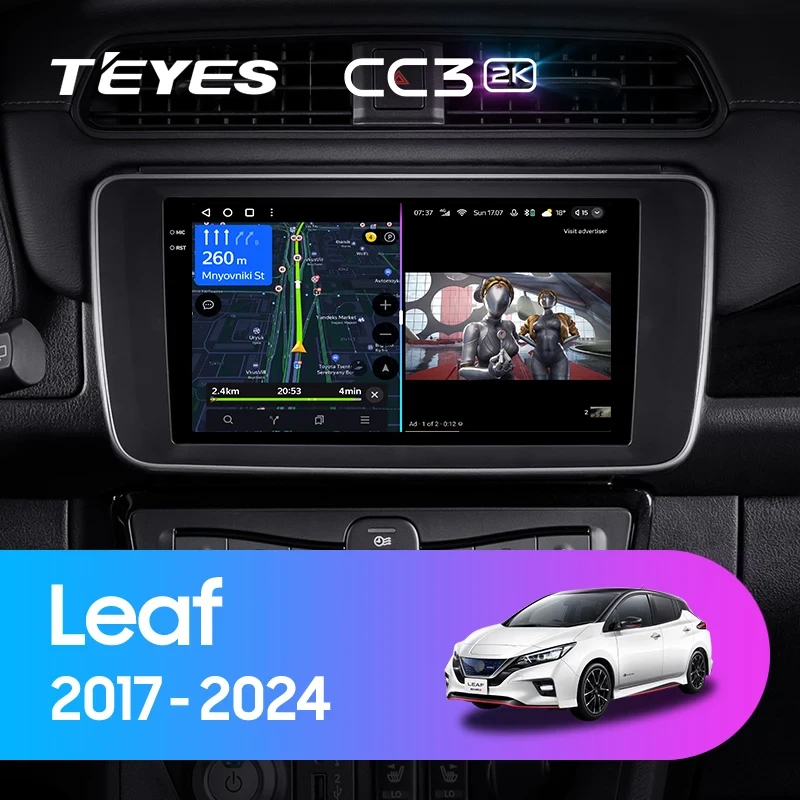 Штатная магнитола Teyes CC3 2K 6/128 Nissan Leaf ZE1 (2017-2024)