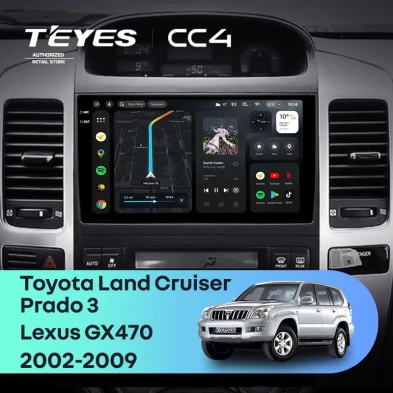 Штатная магнитола Teyes CC4 6/64 Toyota Land Cruiser Prado J120 (2002-2009) F1 Тип-B