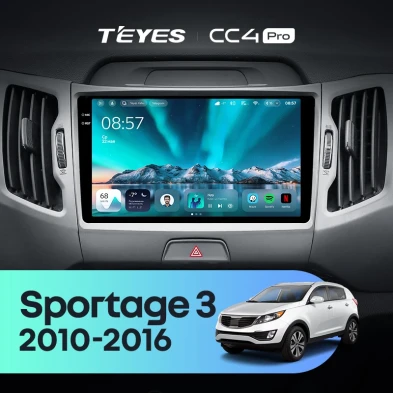 Штатная магнитола Teyes CC4 Pro 8/128 Kia Sportage 3 SL (2010-2016) Тип-C