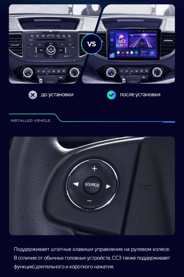 Штатная магнитола Teyes CC3 4/32 Honda CR-V 4 RM RE (2011-2018) Тип-C