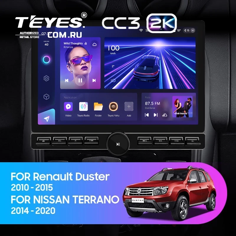 Штатная магнитола Teyes CC3 2K 6/128 Renault Duster 1 (2010-2015) (13" с кнопками)