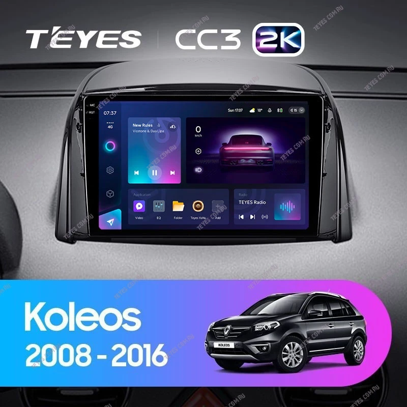 Штатная магнитола Teyes CC3 2K 4/64 Renault Koleos (2008-2016) Тип-B