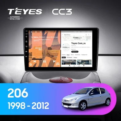 Штатная магнитола Teyes CC3 4/32 Peugeot 206 T13 T16 T12 (1998-2012) F2
