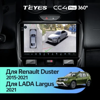 Штатная магнитола Teyes CC4 Pro 360 8/128 Renault Duster (2015-2021) F1