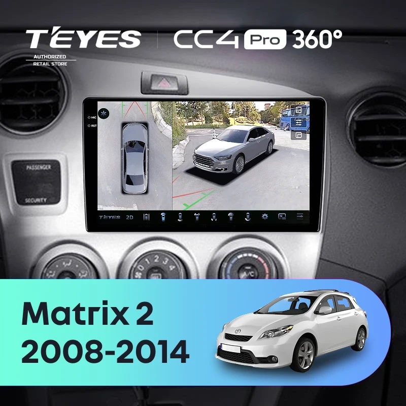 Штатная магнитола Teyes CC4 Pro 360 8/128 Toyota Matrix 2 E140 (2008-2014)