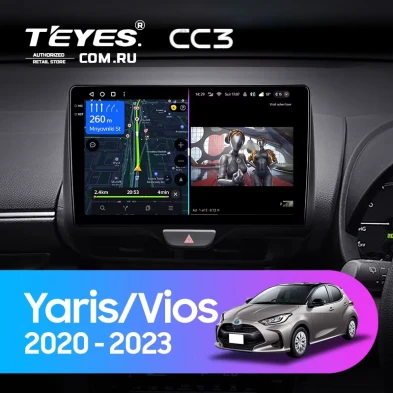 Штатная магнитола Teyes CC3 4/32 Toyota Yaris (2020-2023) Правый руль