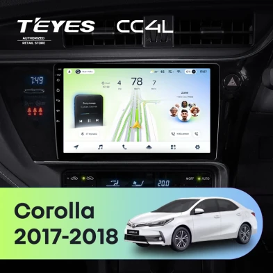 Штатная магнитола Teyes CC4L 6/64 Toyota Corolla (2017-2018) Тип-A