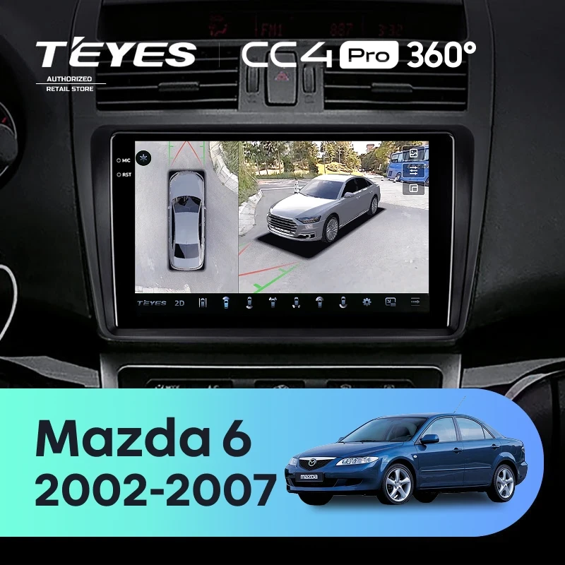 Штатная магнитола Teyes CC4 Pro 360 8/128 Mazda 6 GG (2002-2007)