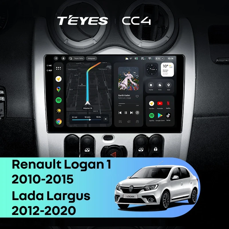 Штатная магнитола Teyes CC4 6/64 Renault Logan 1 (2010-2015)