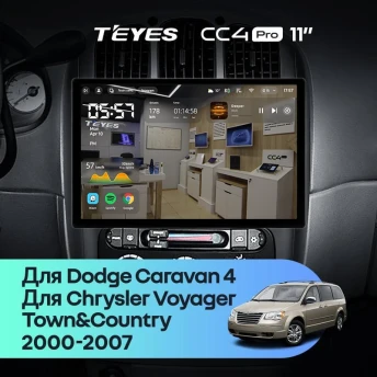 Штатная магнитола Teyes CC4 Pro 8/128 Chrysler Town &amp; Country 4 RS (2000-2007) Тип-B (11")