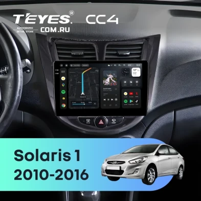 Штатная магнитола Teyes CC4 8/128 Hyundai Solaris 1 (2010-2016) F2 (черный глянец)
