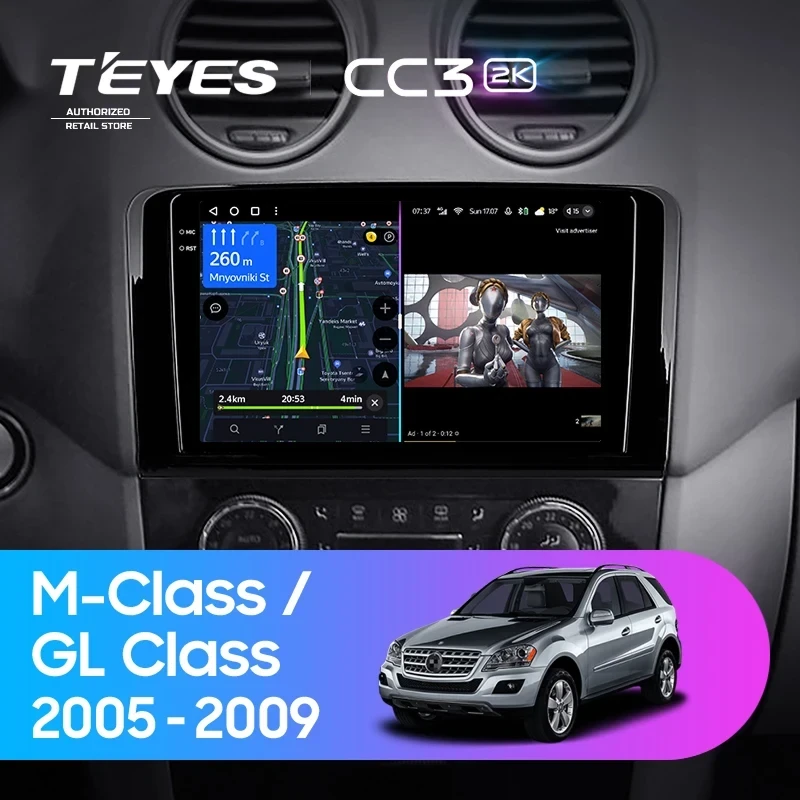 Штатная магнитола Teyes CC3 2K 6/128 Mercedes-Benz ML-Class (2005-2009) F1