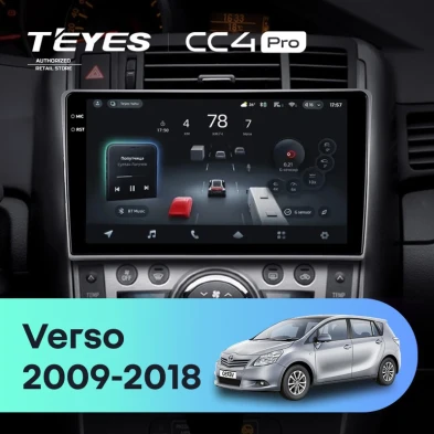 Штатная магнитола Teyes CC4 Pro 12/256 Toyota Verso R20 (2009-2018) F1