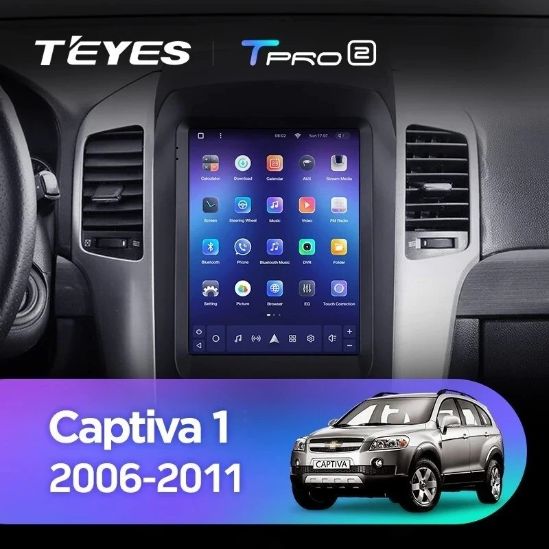 Штатная магнитола Tesla style Teyes TPRO 2 6/128 Chevrolet Captiva (2006-2011) Тип-B