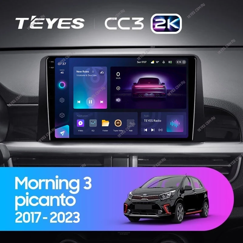 Штатная магнитола Teyes CC3 2K 360 6/128 Kia Morning 3 (2017-2023) Тип-A