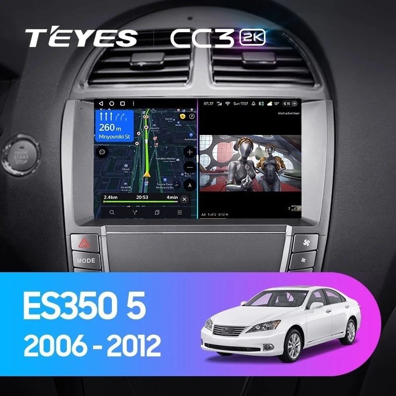 Штатная магнитола Teyes CC3 2K 360 6/128 Lexus ES350 5 XV40 (2006-2012) Тип-AB