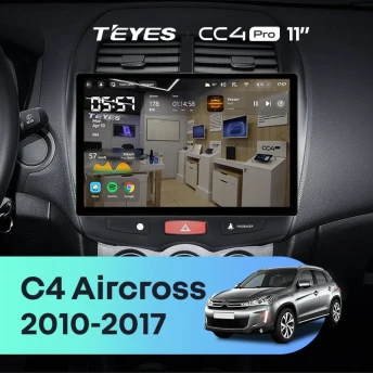 Штатная магнитола Teyes CC4 Pro 8/128 Citroen C4 Aircross (2010-2017) Тип-A (11")