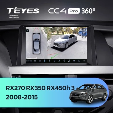 Штатная магнитола Teyes CC4 Pro 360 12/256 Lexus RX270 RX350 RX450h AL10 3 (2008-2015) Тип-A