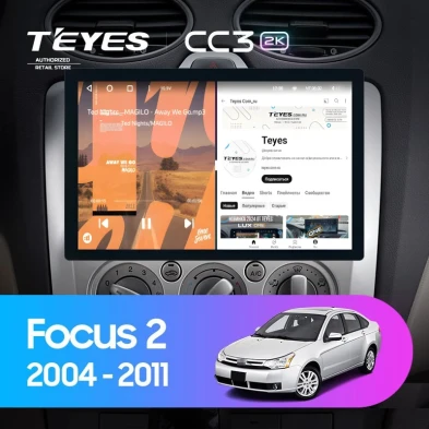 Штатная магнитола Teyes CC3 2K 4/32 Ford Focus 2 Mk 2 (2004-2011) F1 (11")