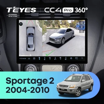 Штатная магнитола Teyes CC4 Pro 360 12/256 Kia Sportage 2 (2004-2010) F2 (13")