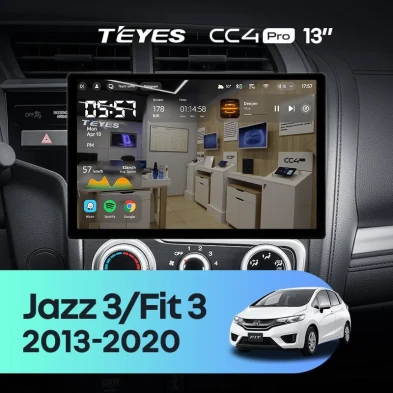 Штатная магнитола Teyes CC4 Pro 12/256 Honda Jazz 3 (2015-2020) Тип-B (13")