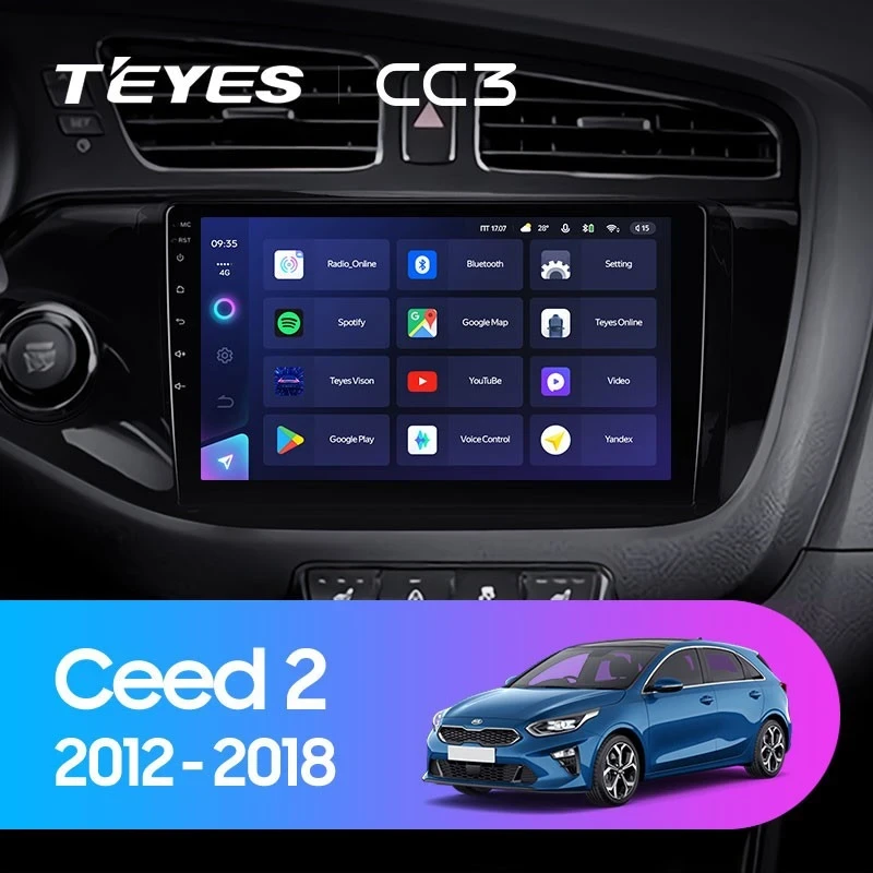 Штатная магнитола Teyes CC3 4/64 Kia Ceed 2 JD (2012-2018)
