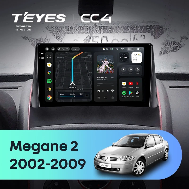 Штатная магнитола Teyes CC4 6/64 Renault Megane 2 (2002-2009)