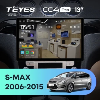 Штатная магнитола Teyes CC4 Pro 12/256 Ford S-MAX 1 (2006-2015) F1 (13")