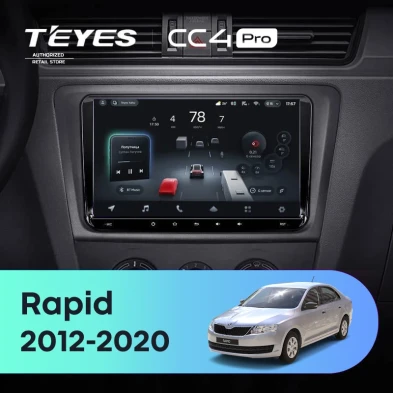 Штатная магнитола Teyes CC4 Pro 12/256 Skoda Rapid NH3 NH1 (2012-2020) (10 inch Universal)