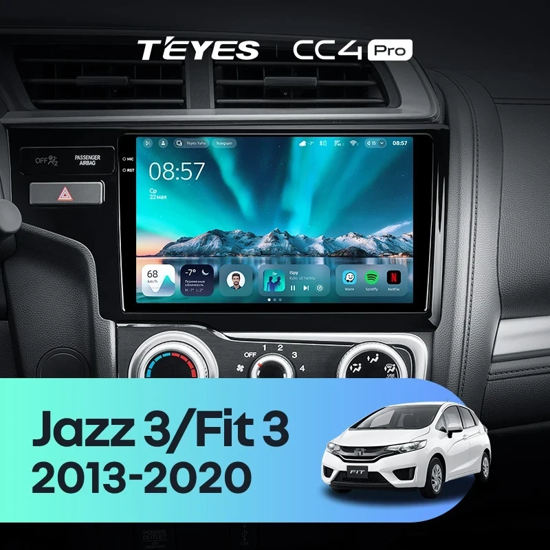 Штатная магнитола Teyes CC4 Pro 8/128 Honda Jazz 3 (2015-2020) Тип-A