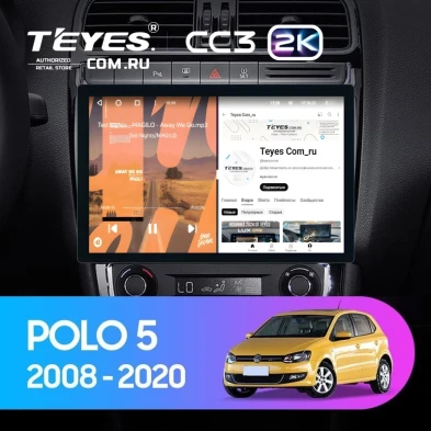 Штатная магнитола Teyes CC3 2K 4/32 Volkswagen Polo 5 (2008-2020) (11")