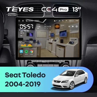 Штатная магнитола Teyes CC4 Pro 8/128 Seat Toledo (2004-2019) (13")